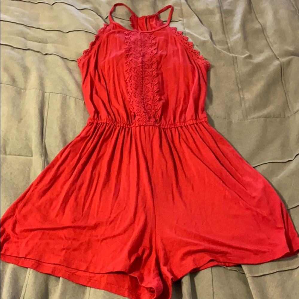 High Neck Lace Romper